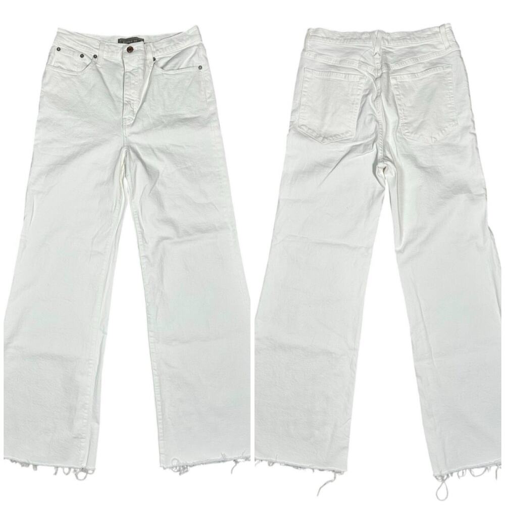 Point Sur | Women | White High Rise Boot Cut Raw Edge Denim Jeans | Size 30
